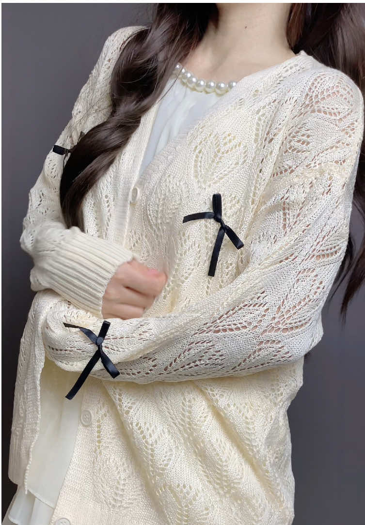 Áo khoác cardigan đính nơ xinh iu #aocardigan #aokhoaclen #aokhoaccardigan #aohottrend #thoitrangnu #viral 