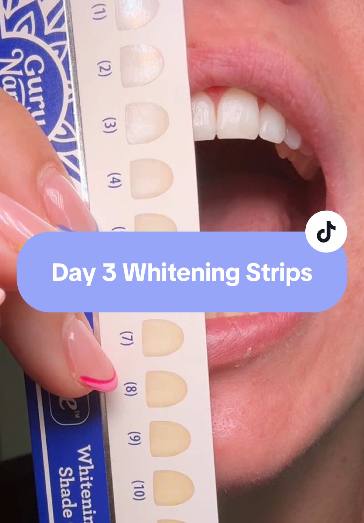 Replying to @theshealyfa this difference after only 3 days is actually wild! #whiteningstrips #gurunanda #gurunandawhiteningstrips #teethwhitening #tiktokshopcreatorpicks 