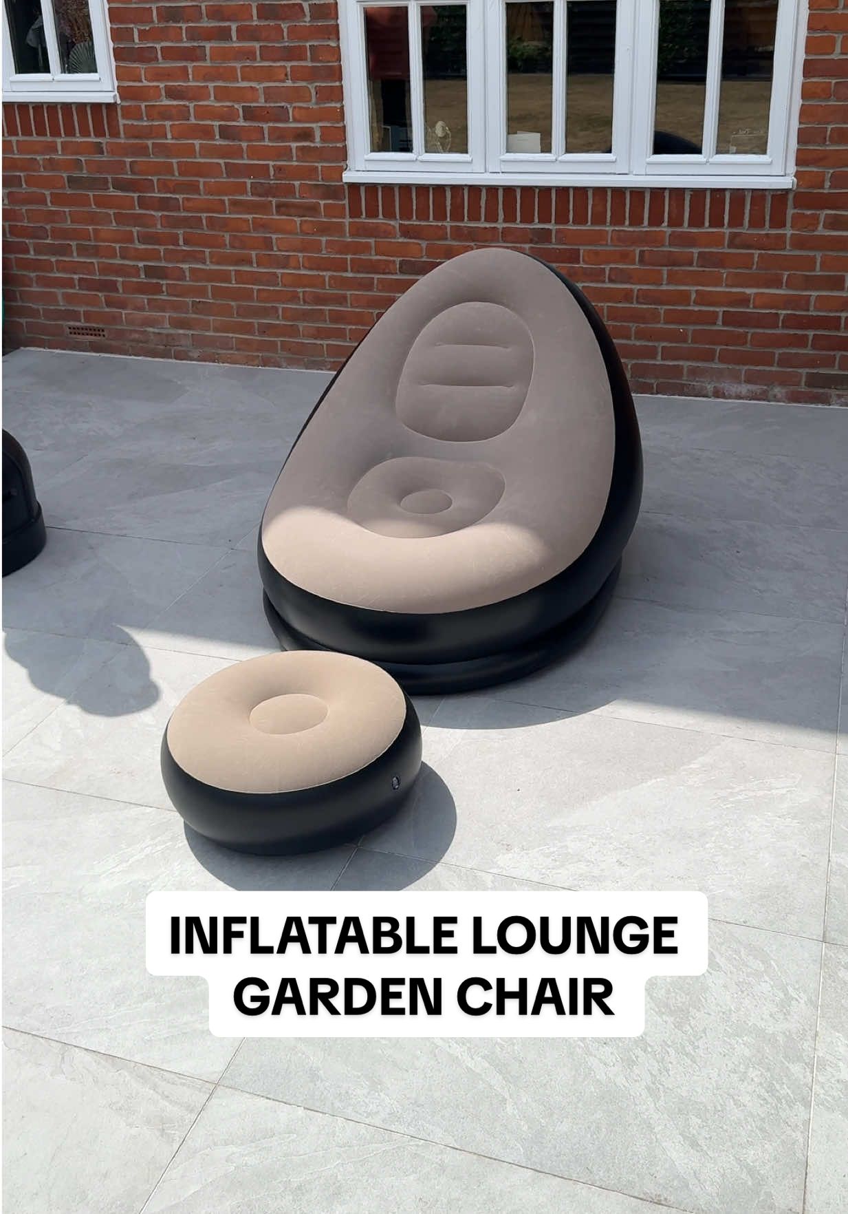 Outdoor & indoor garden lounger inflatable chair with stool #garden #chair #furniture #party #tiktokmademebuyit 