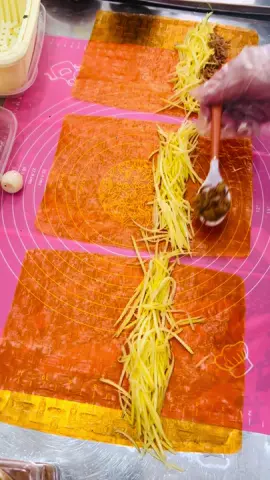 Bánh tráng cuốn đỏ nhà em 💜💜💜#anvatgovap #banhtrangphoisuong #banhtrangpemiu #trending #trending 