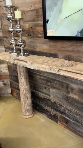 One of a kind console. Shop unique statement furniture at #potatobarn 🤎 #fypage #homefurnishing #homefurniture #uniquefinds #goodyearaz #consoletable #arizona #upcycle #upcycledfurniture #vintagevibes 