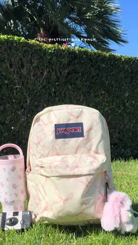 The prettiest backpack 🎀✨ This is your sign to get the Jansport SuperBreak Plus Backpack in rows of bows 🤍 #withtillys #jansport #backtoschool #backpack #girlyaesthetic 
