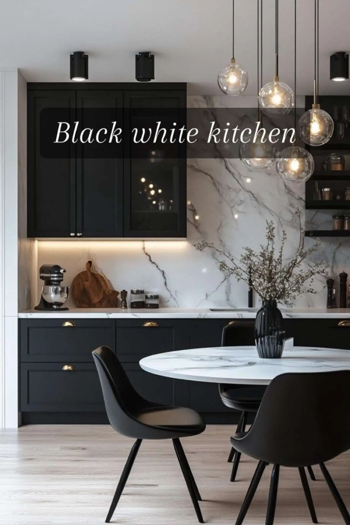 #inspiration #Home #homedecor #interiorinspiration #interiordesign #decor #design #interiordecor #white #black #blackkitchen
