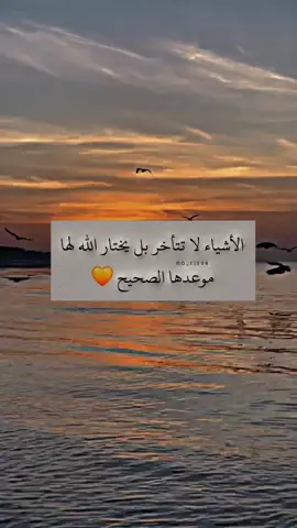 الأشياء لا تتأخر بل يختار الله لها موعدها الصحيح💛 #عبارات #اقتباسات #معتزل🔒 