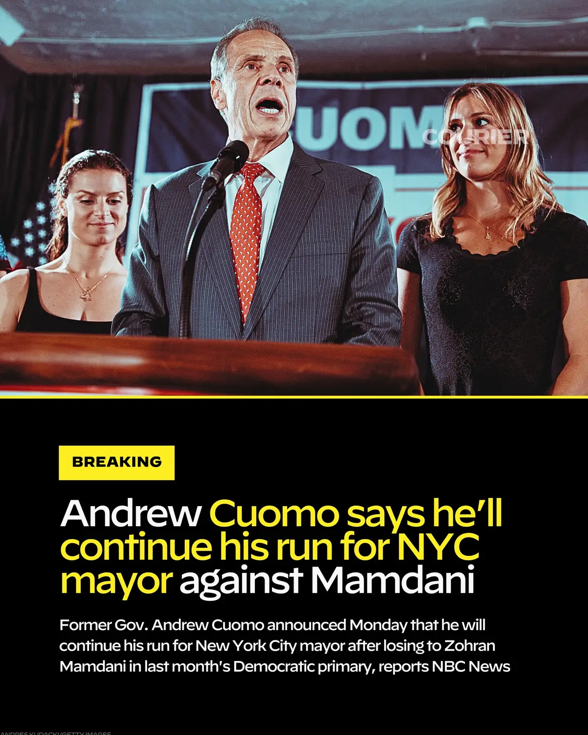 Andrew Cuomo says he’ll continue his run for mayor.