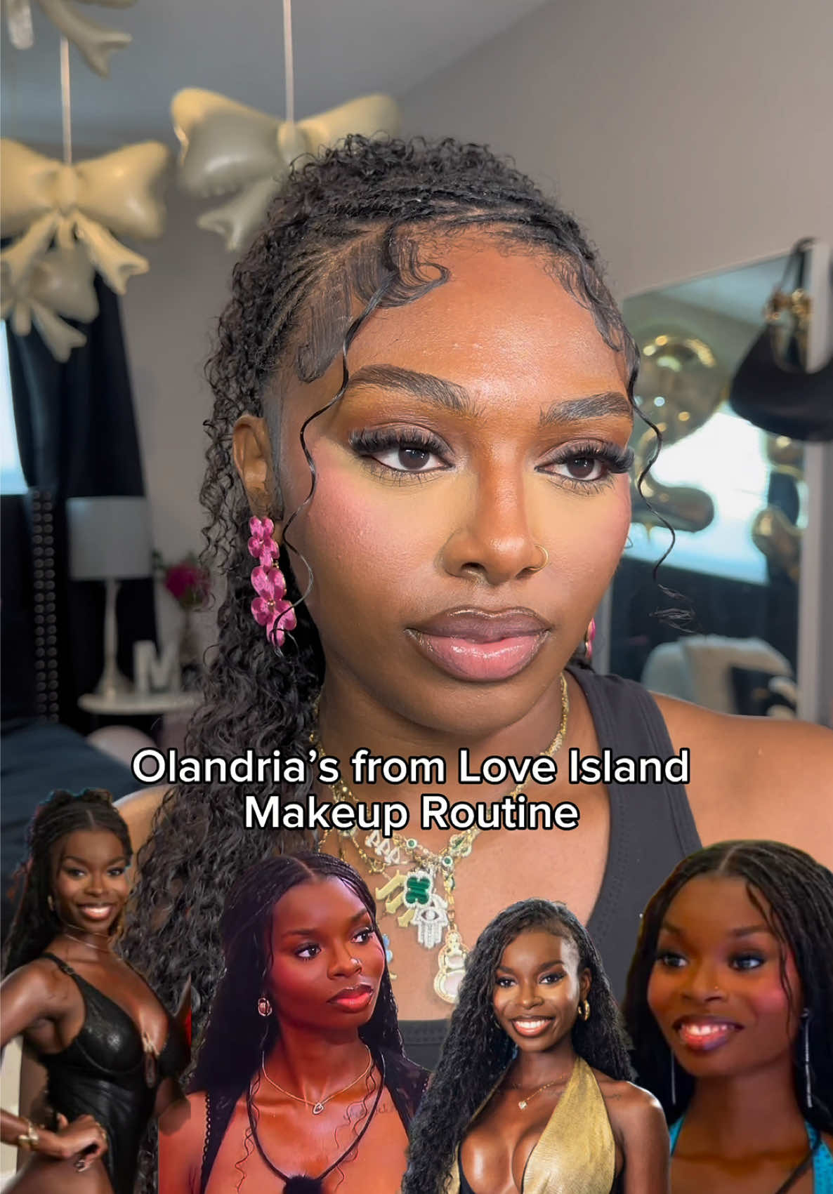 Orlandria was crowned #1 in my eyes 🥹🤞🏾👑  #orlandrialoveisland #orlandria #loveislandusa #nicolandria #fyp #grwm #makeuptutorial #affordablemakeup  #nicolandriaedits #lovelsland #affordablemakeup #makeuptutorial #MakeupRoutine #fy#blackgirlmakeup #drugstoremakeup #grwm #makeup #softglam @Love Island USA @Peacock  ✨Products used in order✨  Eyelashes: @Geeneiya Lashes🩷  Primer: @elfcosmetics  Brows: @elfcosmetics  Foundation: @elfcosmetics   Concealer:@Milani Cosmetics  Bronzer: @Juvia’s Place  Blush: @Juvia’s Place Setting powder: @ONE SIZE BEAUTY  Lipgloss: @NYX Professional Makeup  Highlight: @Diorbeauty  Setting Spary: @milkmakeup 