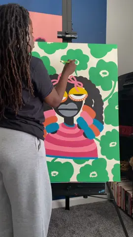 It’s been awhile but I’m back and it feels so good to be painting again!  #blackartistsoftiktok #blackart #artistsoftiktok 