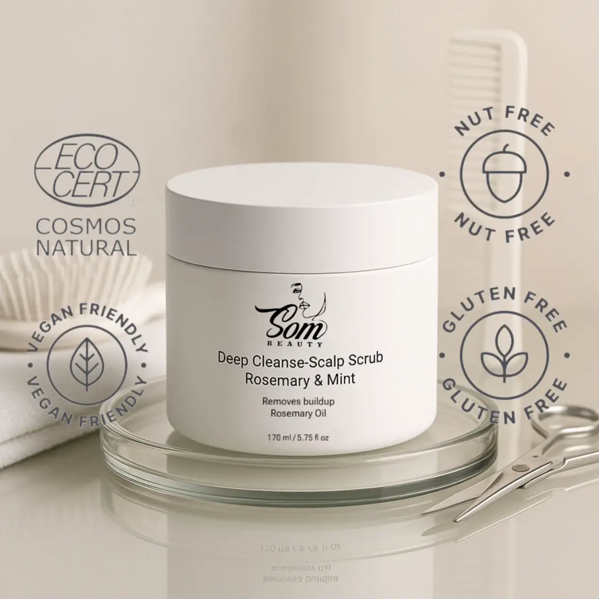 Deeply cleanses and exfoliates Removes buildup and impurities Helps reduce dandruff Promotes scalp health and hair volume Suitable for all skin types #veganbrand #vegan #organic #naturalproducts #crueltyfree #ethicalbeauty #beauty #vitamincserum #spf #beautytips #veganbeauty #cosmosnatural #ecocert #veganfriendly #nutfreerecipe #glutenfree #glutenfree 