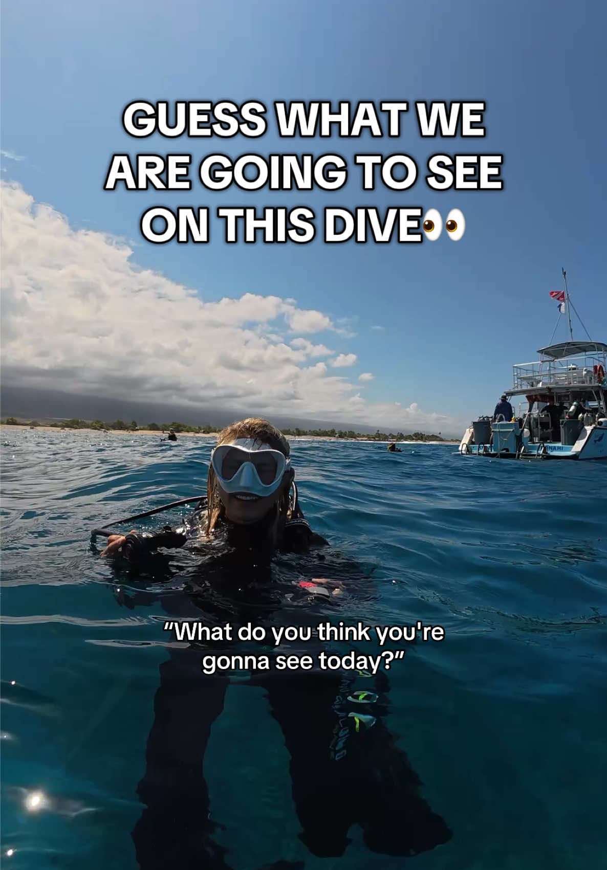 A GREAT WHITE SHARK?! 😱 Just wait and see…👀🦈 #hawaii #hawaiitrip #hawaiitravel #konahawaii #thebigisland  #travel #sharks #scubadiving #diving #ocean 
