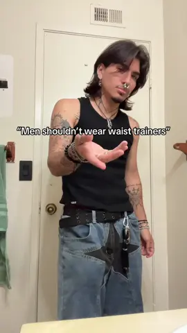 Size small btw 😛 #lgbtq #waisttrainingjourney #foryou #fyp #gay #waistrainer #lol #tattoos #piercings #latino 