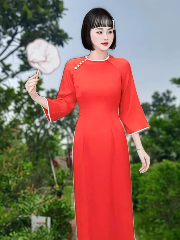 [TẶNG QUẠT] Áo dài cách tân nữ gấm tơ #aodaigam #aodainu #666 #aodaivietnam #aodai #aodai #aodaicachtan 
