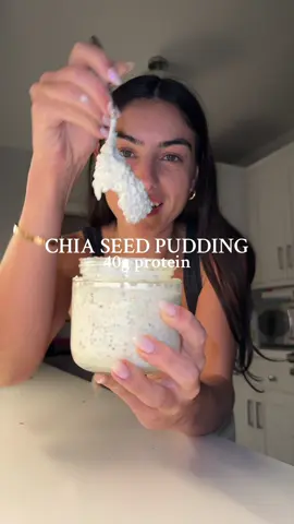 Chia pudding, but make it high protein 💥  The consistency feels like a cloud…. You need to try.  Ingredients at the end of the video! Take a screenshot 🩷 #chiaseedpudding #chiaseeds #highprotein #highproteinrecipes #Recipe #viralrecipe #cooking #easymeal #EasyRecipe 