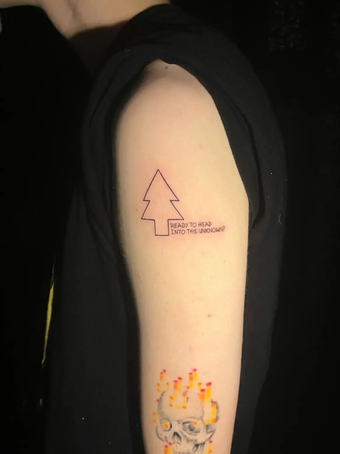 My sister and I are copy and paste versions of Mabel and dipper. #gravityfalls #tattoo #Siblings #matchingtattoos #gravityfallsart #fyp #fypシ゚viral 