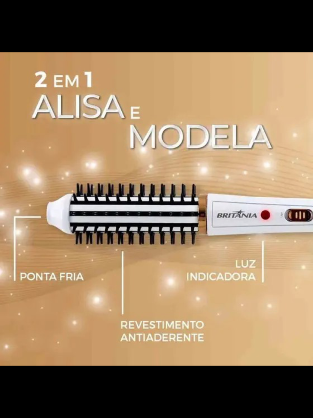 Dê uma olhada em Escova Modeladora Britânia BEC04 40W Bivolt - Modelador de Cachos 210°C - Branca Original #cabelos #alisamento #mulheres #cabelomodelado 