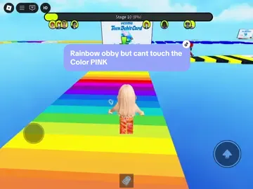 Rainbow obby but can’t touch pink #donttouchthecolorchallenge #blowthisupplease #onecolorchallenge #robloxobby #fyppppppppppppppppppppppp #fypシ #rainbowobby #zxycba 