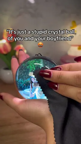 Our entire relationship inside of this crystal ball 🥹💖 #couples #crystalball  Is a personalized crystal ball that plays your favorite video 