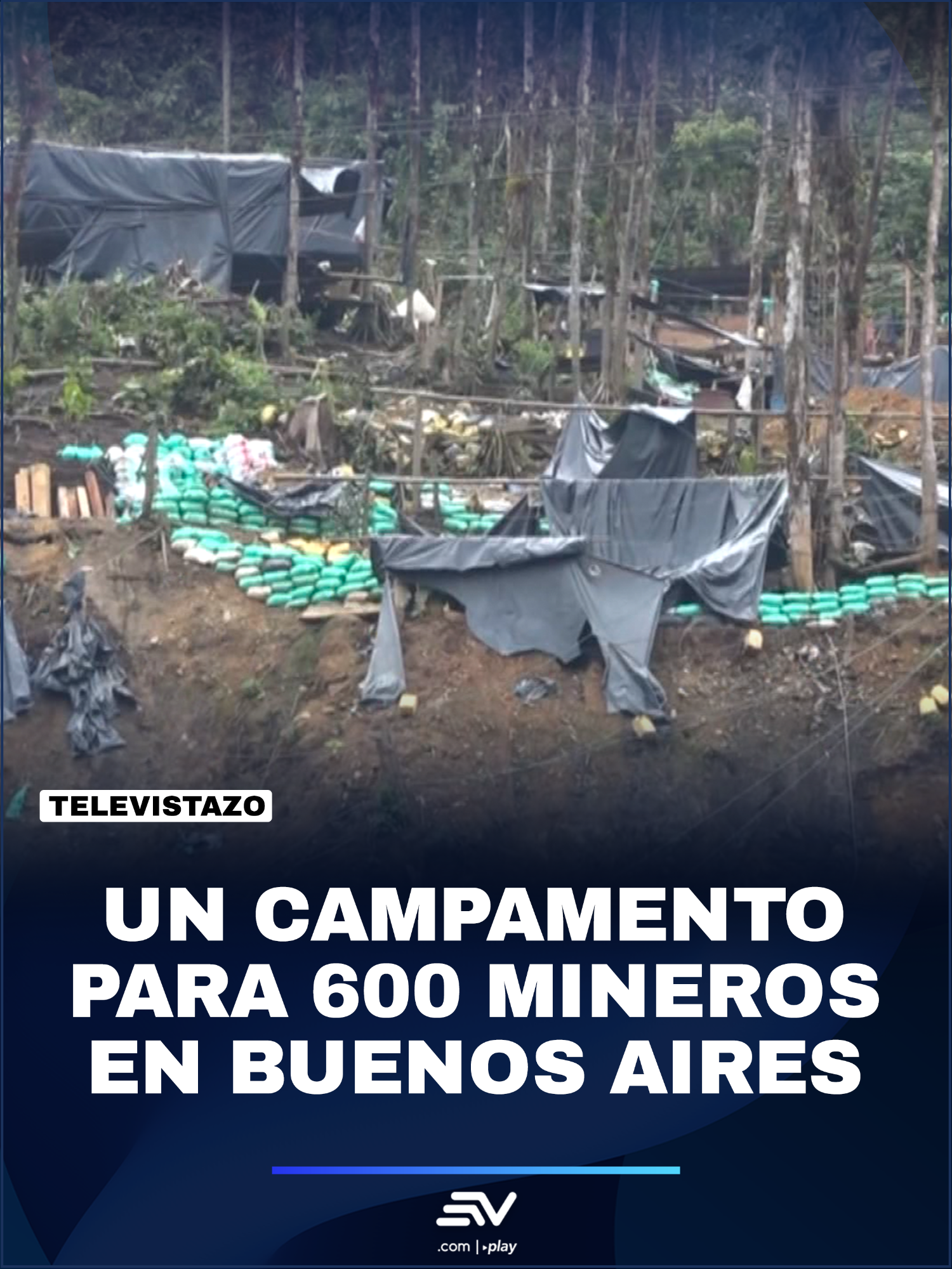 #Televistazo | Un campamento para 600 mineros ilegales, fue descubierto por las Fuerzas Armadas en Buenos Aires de Urcuquí, en Imbabura. El operativo a gran escala se realizó en un área donde un soldado murió la semana pasada. Entre lo hallado están 1 500 sacos de material mineralizado y poleas. Más detalles ▶️ en ecuavisa.com