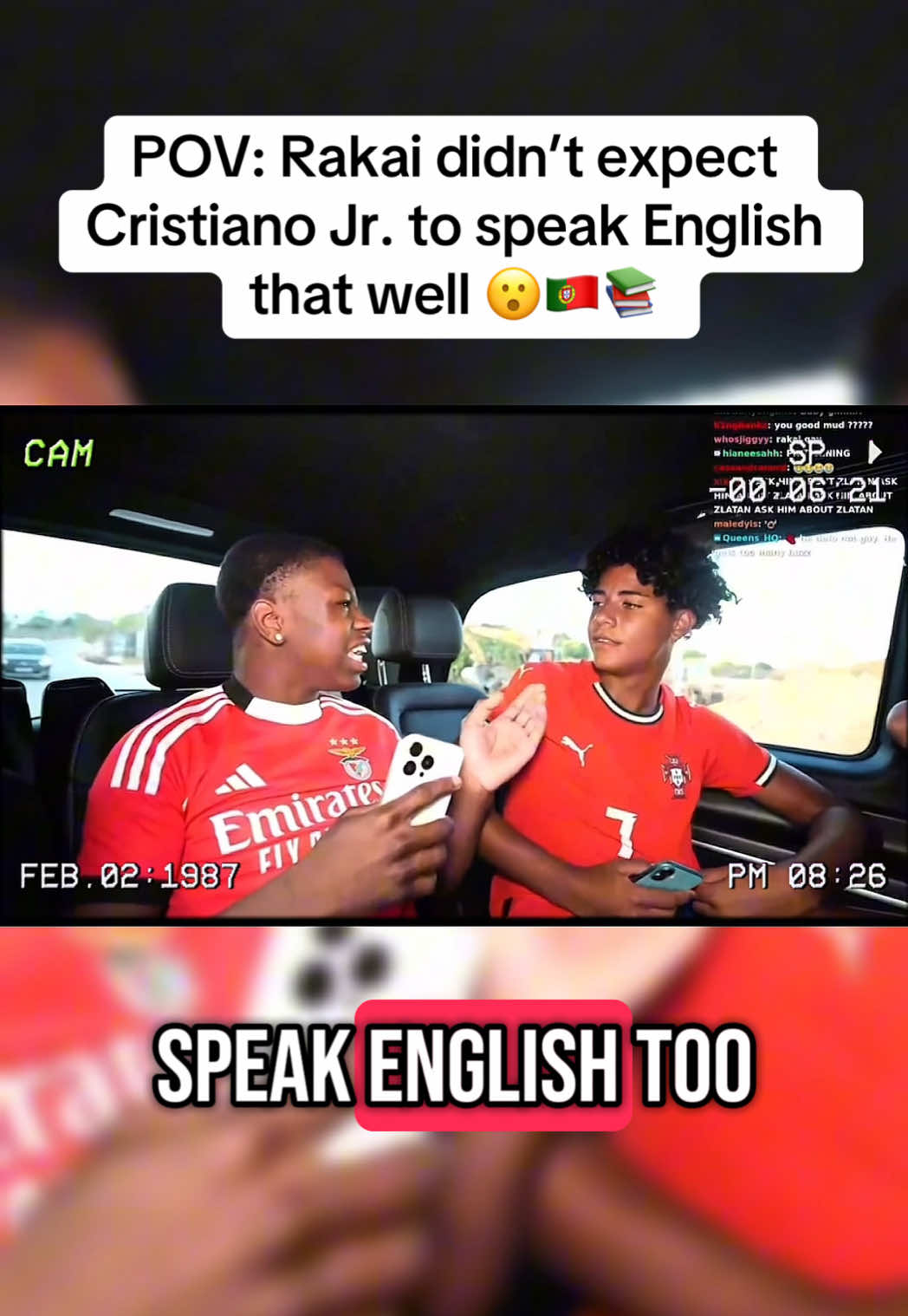 POV: Rakai didn’t expect Cristiano Jr. to speak English that well 😮🇵🇹📚 #cristianoronaldojr #rakai #streammoment #kicklive #funnyclip #viralstream #cr7jr #englishskills #fyp #streamerbanter #funnyreaction #languagegame #chatmoment #surprisedface #livemoment