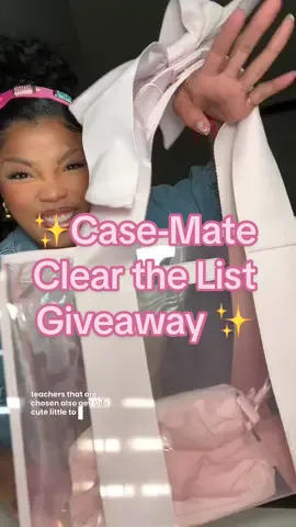 You can enter the @Case-Mate ✨Clear the Teacher List Giveaway ✨ by going to the video linked in my bio or go directly to the video that pinned on their TikTok page!  ⭐️ 🍎They will announce the winners on Friday, July 18th, at 10 AM EST on their stories, so make sure to turn on post notifications!  Good Luck!   #teacher #teacherwishlist #amazonwishlist #clearthelist2025 #teachervlog #teacherstyle #teachergiveaway 