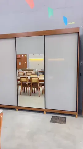 Guarda-roupa Casal 3 Portas 1 Porta Espelhada com Pés Milão Yescasa 100% MDF Naturale/Off White #guardaroupa #goviral #tiktoknews #acheinashopee #viral_video 