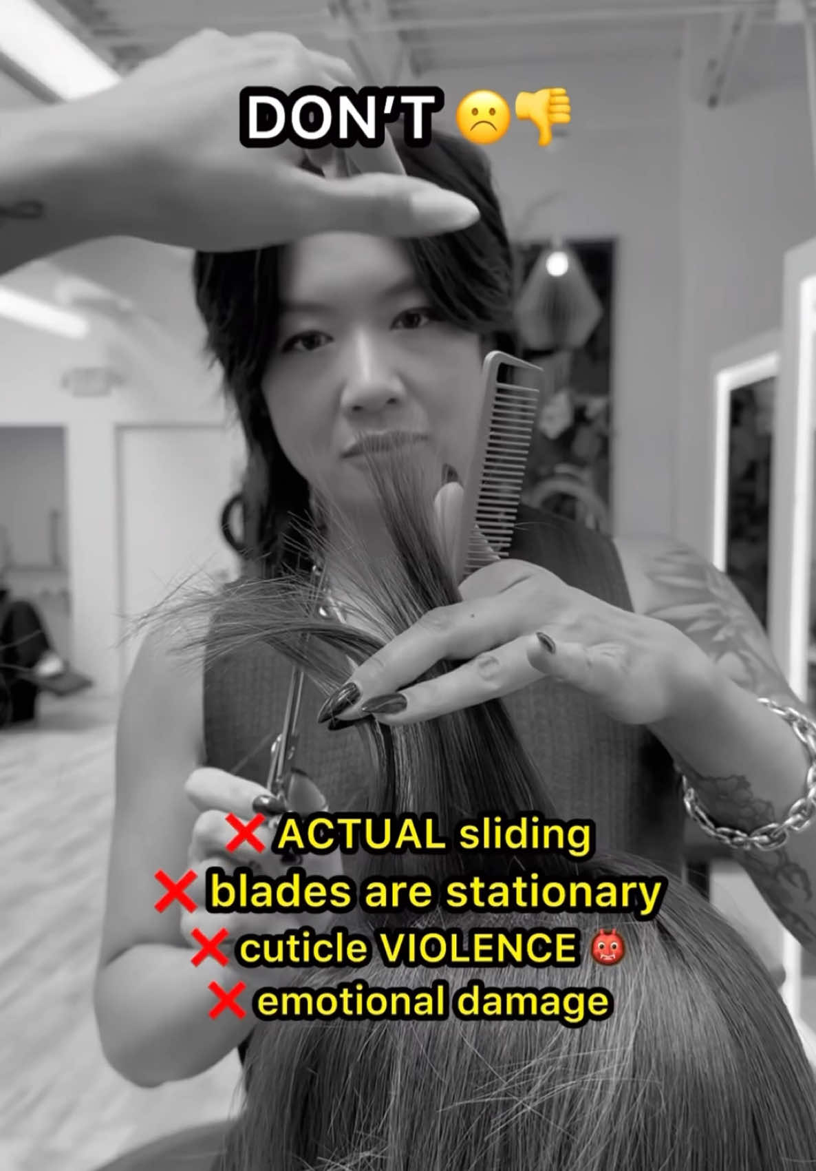 There is no 🛝 in 🛝cutting.  Like how I teach? Come see me at these upcoming classes 👇 𝗛𝗕 𝗙𝗘𝗦𝗧 ⁣ • 9/13-9/15 - PALM SPRINGS, CA ⁣ @hairbrained_official⁣ ⁣ ⁣ 𝗠𝗔𝗦𝗧𝗘𝗥𝗦 𝗢𝗙 𝗕𝗔𝗟𝗔𝗬𝗔𝗚𝗘 𝗛𝗘𝗥𝗢 𝗥𝗘𝗧𝗥𝗘𝗔𝗧⁣ • 9/21-9/25 - NASHVILLE, TN⁣ @mastersofbalayage  ⁣ 𝗪𝗘𝗧 𝗛𝗢𝗧 𝗔𝗠𝗘𝗥𝗜𝗖𝗔𝗡 𝗛𝗔𝗜𝗥𝗖𝗨𝗧𝗦 𝗧𝗢𝗨𝗥⁣ w/ @jacobhkhan & @benmicahwhite⁣ • 10/29 - CLEVELAND, OH (🚨ONE ticket left)⁣ • 12/7 - MAUI, HI ⁣ (𝘍𝘶𝘭𝘭 𝘭𝘪𝘴𝘵 𝘰𝘧 𝘤𝘭𝘢𝘴𝘴𝘦𝘴 𝘭𝘪𝘯𝘬𝘦𝘥 𝘪𝘯 𝘣𝘪𝘰)⁣