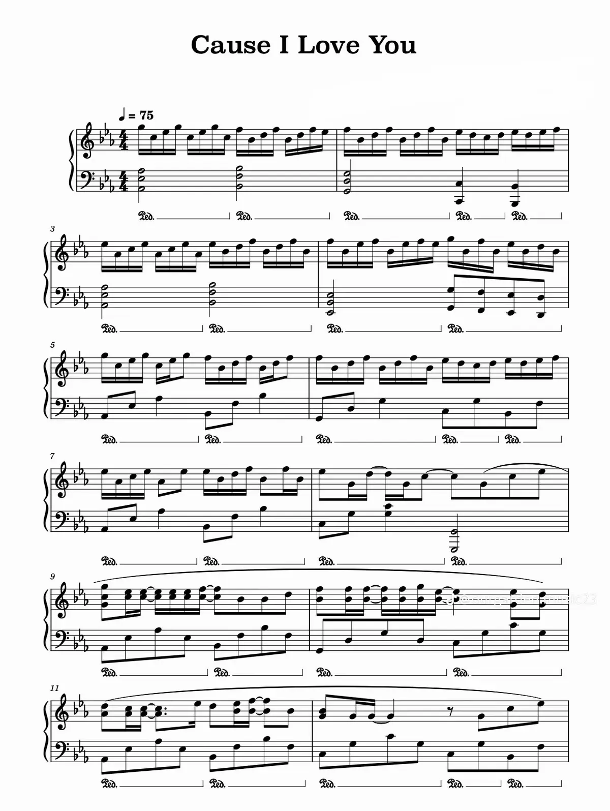 Sheet nhạc miễn phí Cause I Love You cho mọi người #hướngdẫnhocpiano #xuhuong #causeiloveyou 