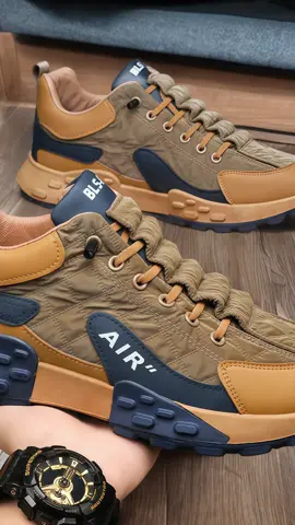 Sepatu Sneakers Pria Importy Shoes Fashions Casual Men's Canvas Olahraga Sport KENXIEX 120618 - Black/White/Brown Kasual#sepatusneakers #fypシ #foryou 