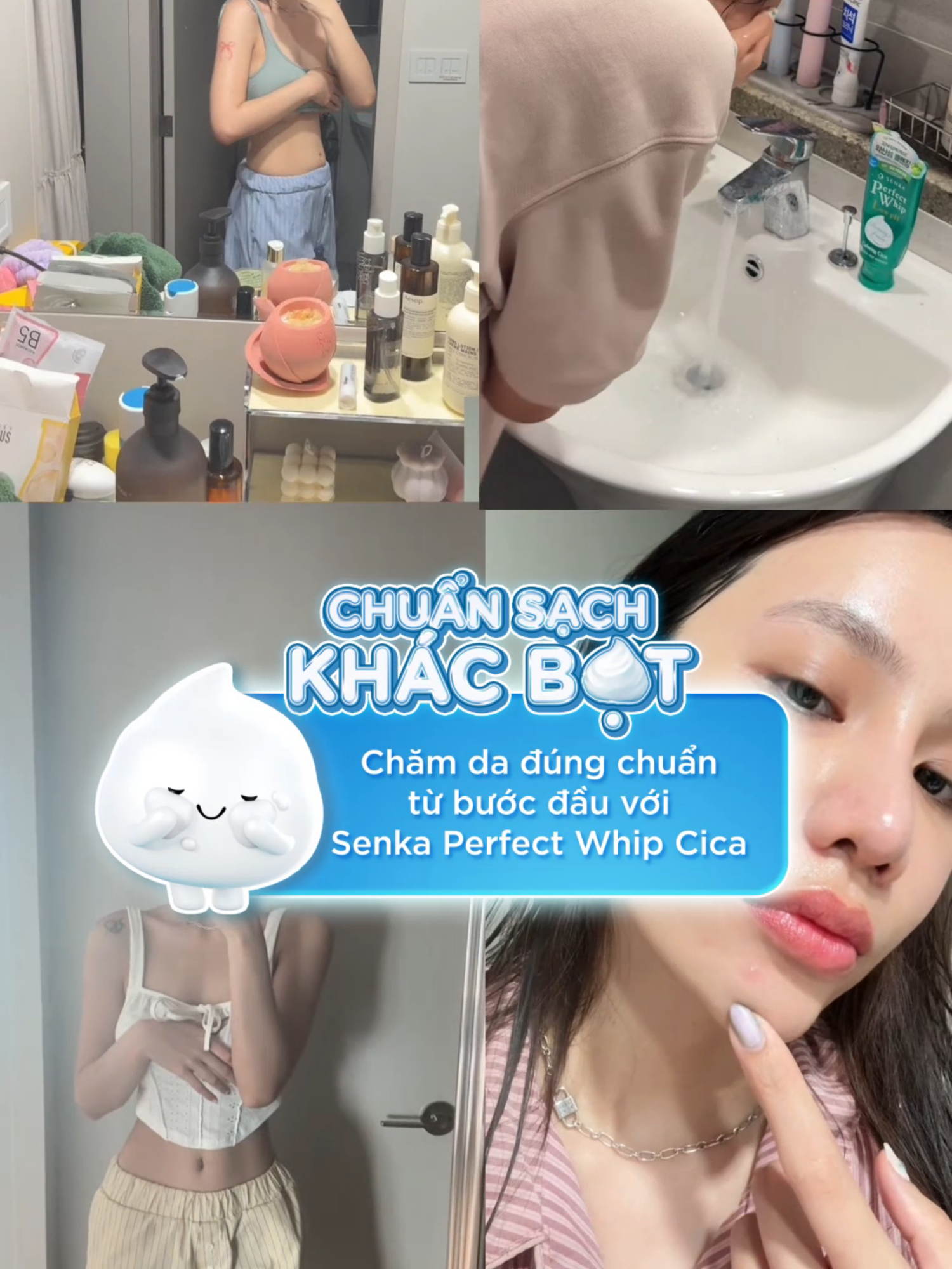 Senka Perfect Whip Cica - độ pH thân thiện với da #senkavietnam #senkaperfectwhipcica #sachsaulanhtinh