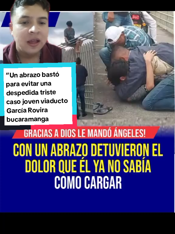 🎥💔 Un joven de 18 años llegó al viaducto García Rovira, en Bucaramanga, con el alma rota y la mirada perdida. Nadie sabía lo que estaba enfrentando, pero bastó verlo para entender que estaba al límite. En ese momento, alguien se acercó… sin juzgar, sin preguntar. Solo lo abrazó y le dijo: “Llora todo lo que necesites, estamos aquí para ayudarte.” Ese gesto cambió todo. A veces, no se necesita una solución, solo un abrazo sincero y alguien que escuche. 🫂 Escuchar salva. Hablar puede salvar. Abrazar también. #ViaductoGarcíaRovira #Bucaramanga #JovenDe18Añosviaductogarciarovira #CambioDeRumbo #UnAbrazoLoCambióTodo #ActoDeEmpatía #noticiascolombia 