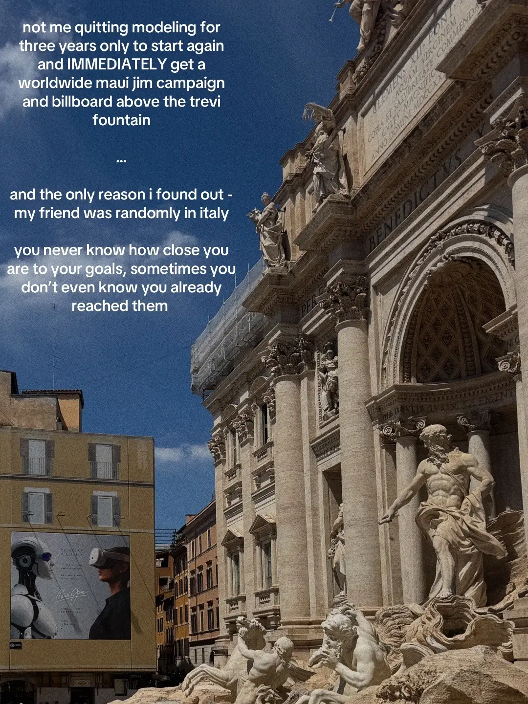 I swear my life is a joke and I’m being constantly pranked #trevifountain #campaign #campaignmodel #billboard 