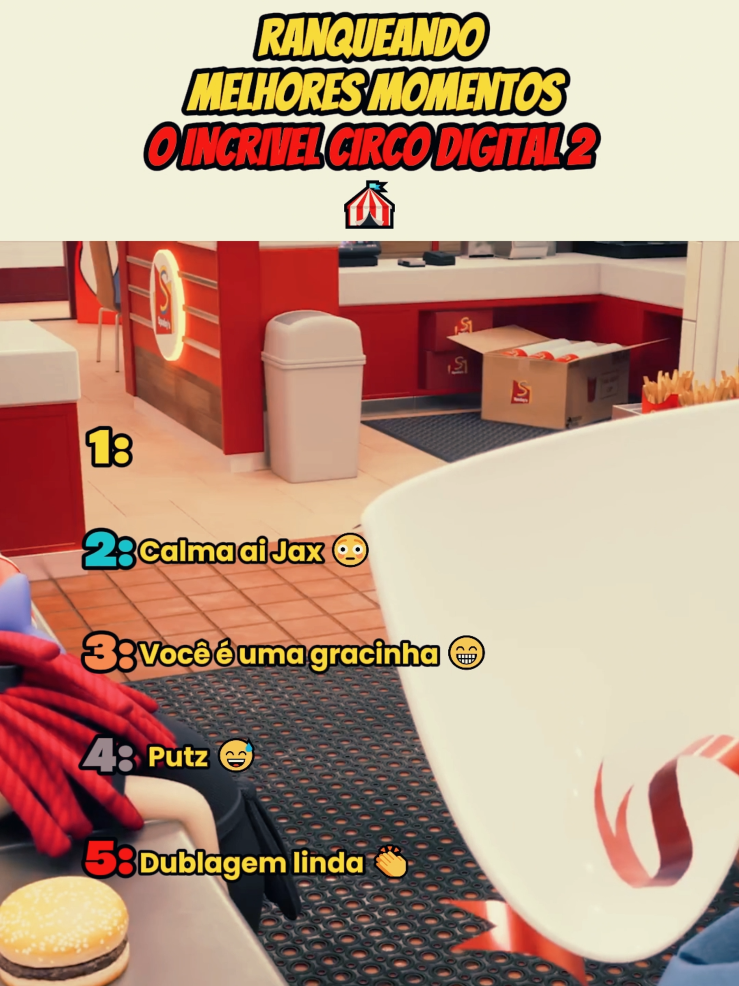 MAIS Melhores momentos DO INCRÍVEL CIRCO DIGITAL 🎪🤪#ranking #top #theamazingdigitalcircus