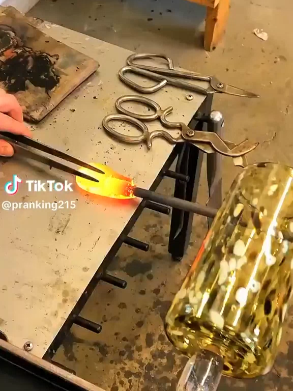 Compilation of satisfying molten glass creations #glass #molten #art #hot