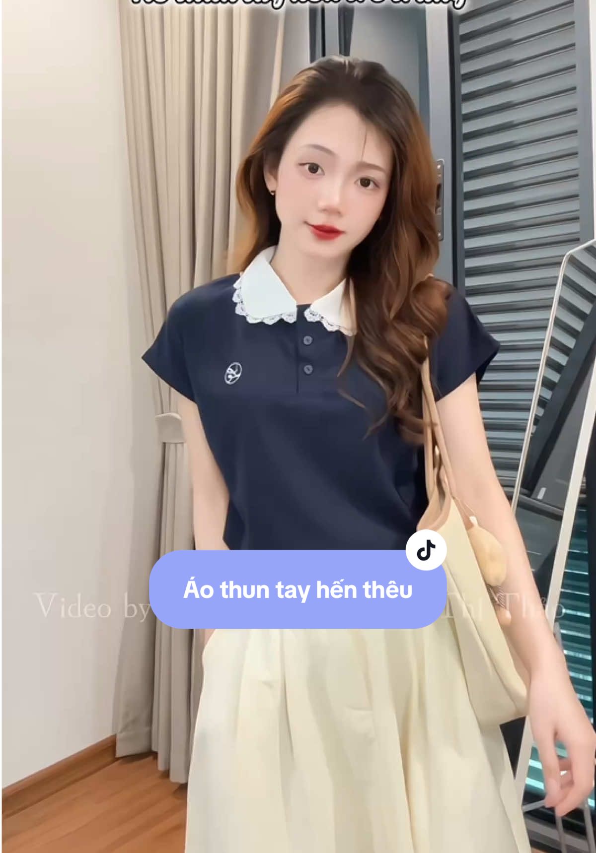 Áo thun tay hến thêu chữ trẻ trung🥰#viral #outfit #aothun #aothuntayhen #phoidoxinh #trending #xuhuong 