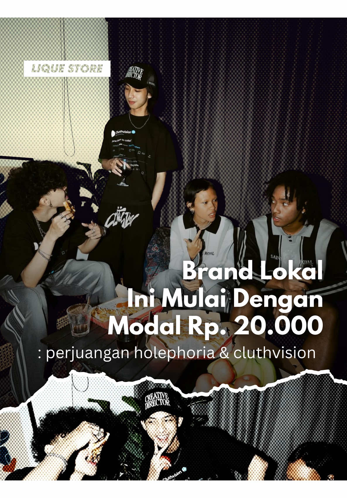✨ Dari modal cuma Rp20.000 sampai akhirnya jadi brand yang banyak diperbincangkan ✨ Perjalanan H & Cluthvision bukan cuma soal bikin produk—tapi tentang keberanian mulai dari nol, kerja keras tanpa tim, dan mimpi buat jadi lebih besar. Siapa sangka dua brand yang awalnya cuma jual tote bag COD & kaos di Facebook ini sekarang bisa kolaborasi dan punya penggemar sendiri? #LiqueBehindTheBrand #LiqueStore #Holephoria #Cluthvision #LokalBrand #Kolaborasi #fashionindonesia