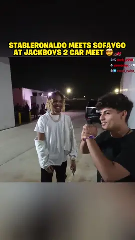Ron meets his idol #clips #streamer #viral #twitch #twitchstreamer #twitchclips #stableronaldo #stableronaldoclips #sofaygo #jackboys2 #carmeet 