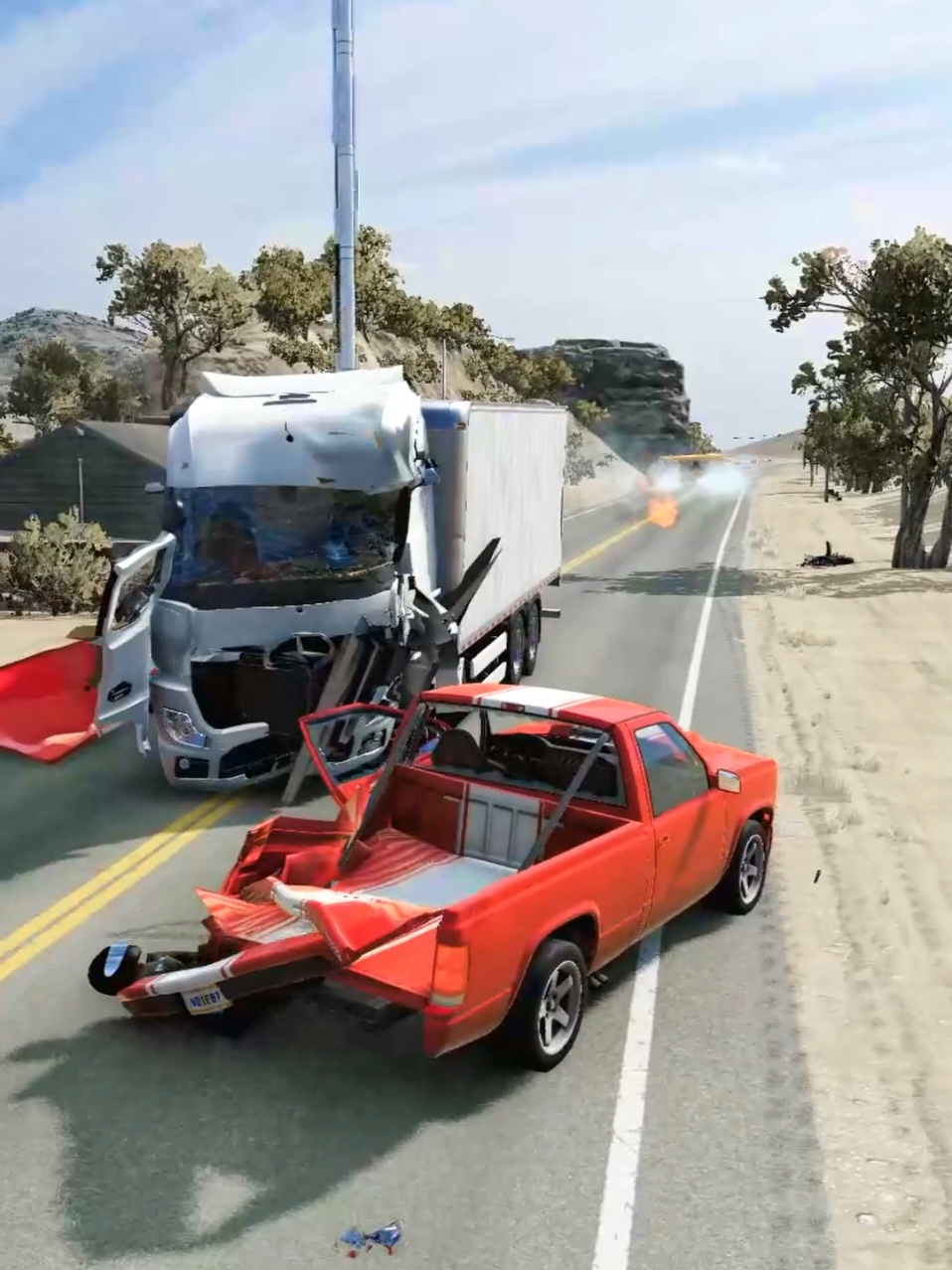 Realistic Highway Car Crashes #173  BeamNG.Drive 🚘💥 #forupage #caraccident  #dashcam #america #foru  #clips #fyp #beamngdrive  #viralvideos 