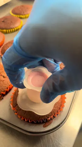 An apple corer makes the best hole for filling cupcakes. #fyp #chocolate #cupcake #tipsandtricks 