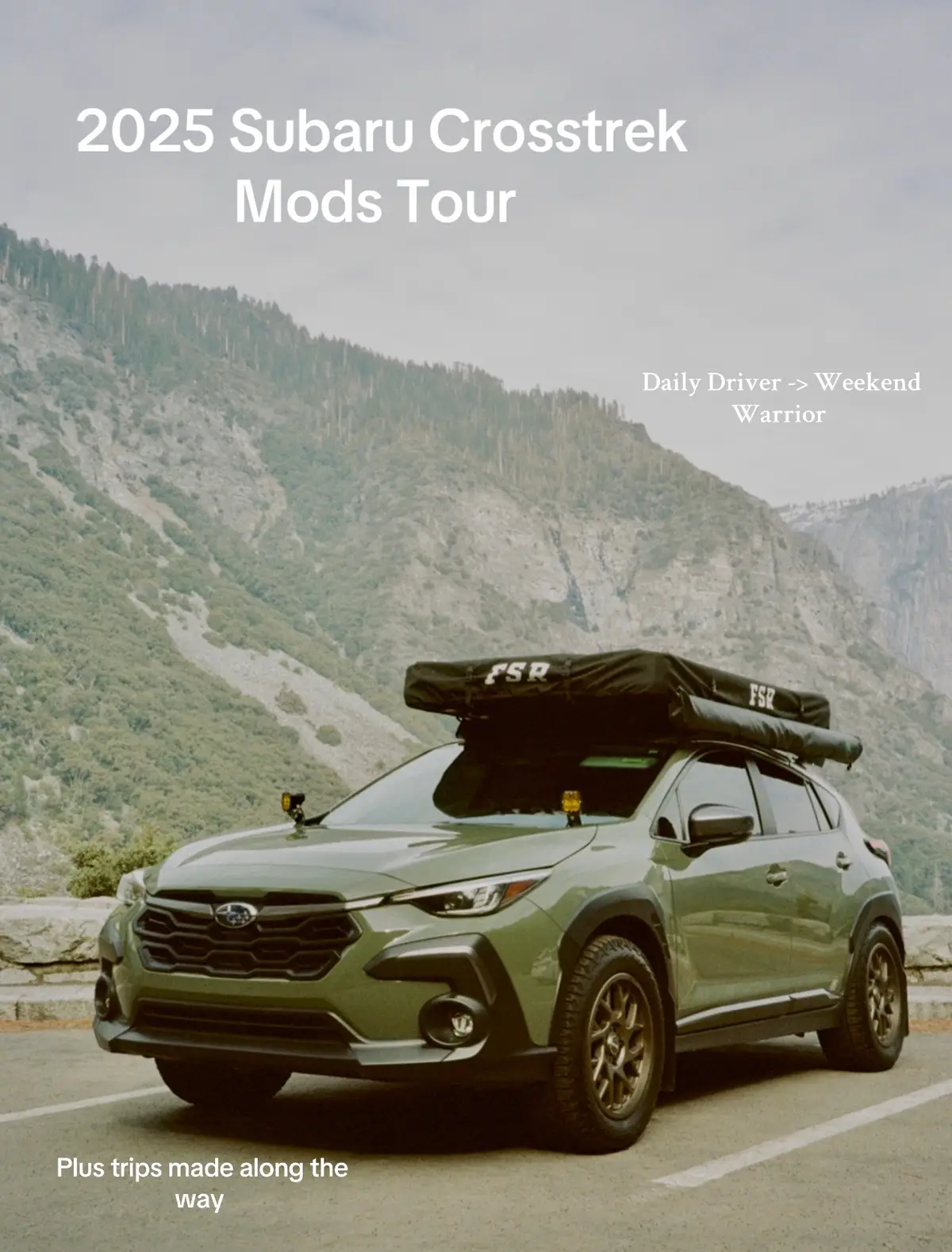 #camping #subarucrossrek #weekendwarrior #subiefestca2025 #yosmitenationalpark …Forgot to mention the rack was upgraded to the Front Runner Slimsport Roof Rack