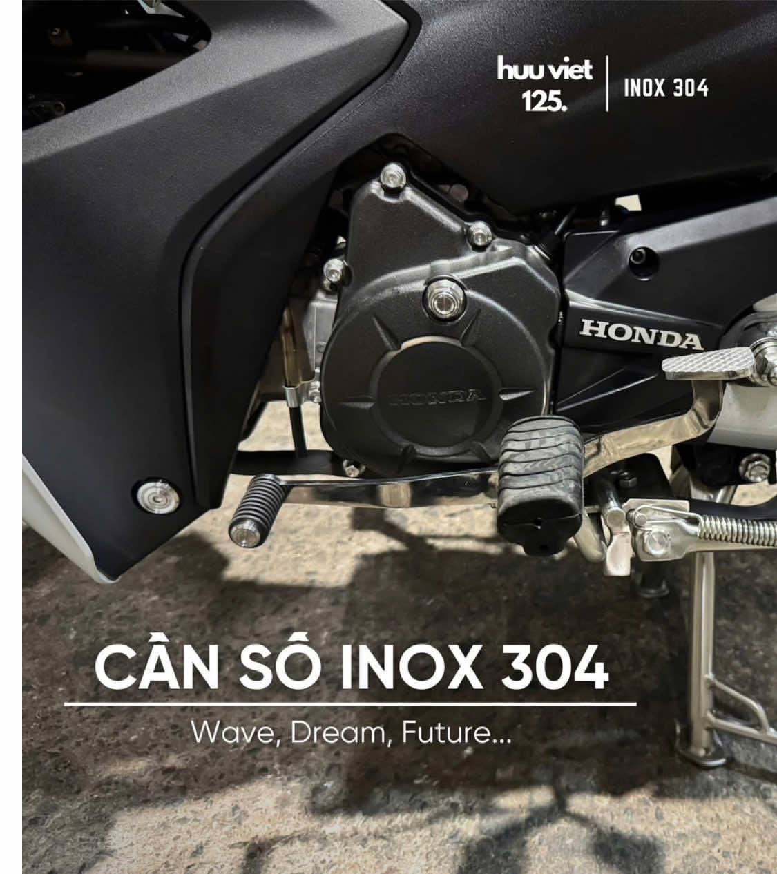 Cần số Inox 304 đánh bóng dành cho Wave, Dream và Future. #huuviet125 #inox304 #cansoinox 