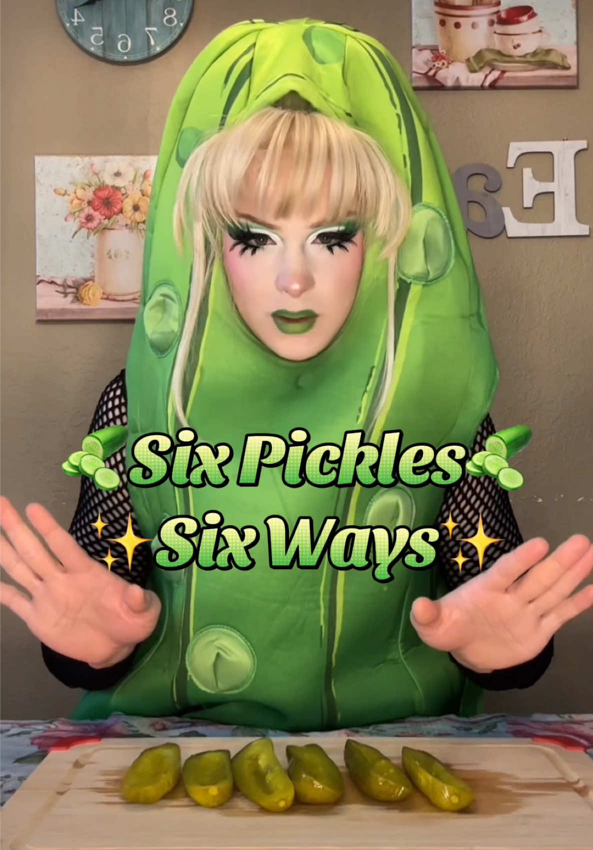 🥒SIX PICKLES SIX WAYS🥒  #dragqueen #makeup #pickle #trend #trending