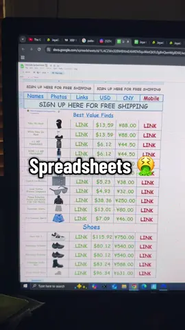 Spreadsheets are trash for finding items🤢 #fyp #clothing #spreadsheet #china #joyagoo #cnfans #usfans 