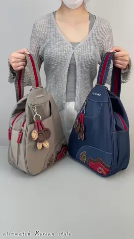 Simple 2025 summer new Oxford cloth versatile Korean style fashionable crossbody chest bag lightweight ladies' small backpack #Simple#2025 summer new style#Oxford cloth#versatile#Korean style#fashionable#crossbody chest bag#lightweight#women's#shoulder#small backpack