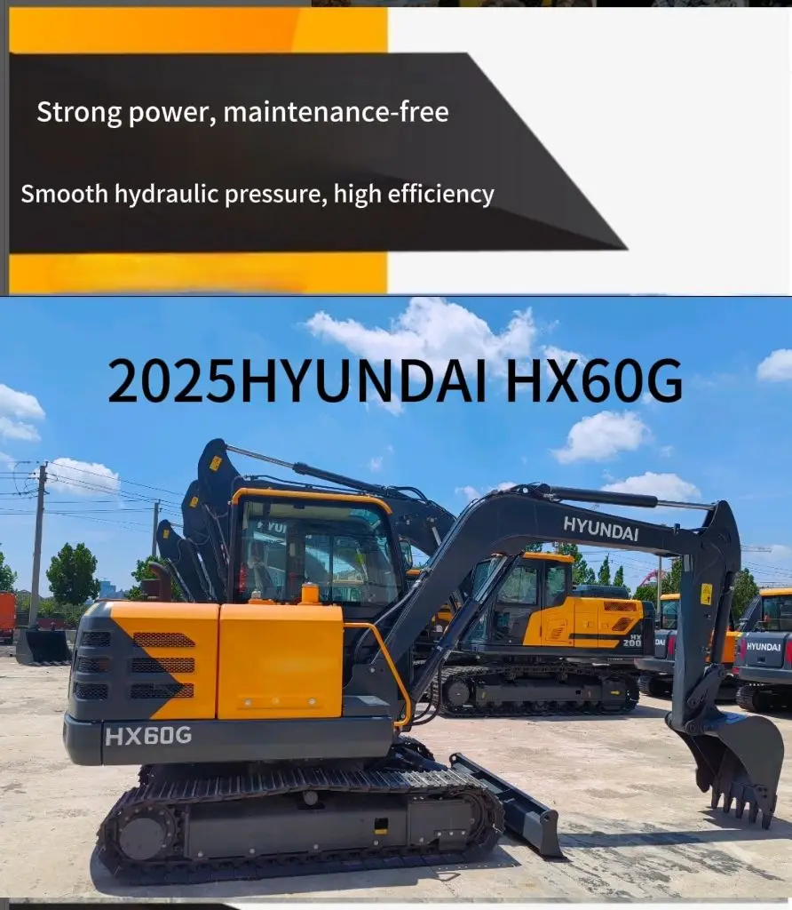 Core advantages of Hyundai HX60G crawler excavator ​ 🚜 Powerful: high-power engine, sufficient torque and stable output, no DPF maintenance and more worry-free​ 💧 Hydraulic efficiency: customized large-displacement main pump, low-speed and efficient operation, super smooth compound action​ ⚖ Stable and reliable: the lower body is widened and lengthened, and heavy-load operation is still stable​ 🛋 Comfortable and convenient: optimized cab + centralized control console, easy operation and not easy to fatigue#机械 #现代挖掘机 #重型机械 #挖掘机 