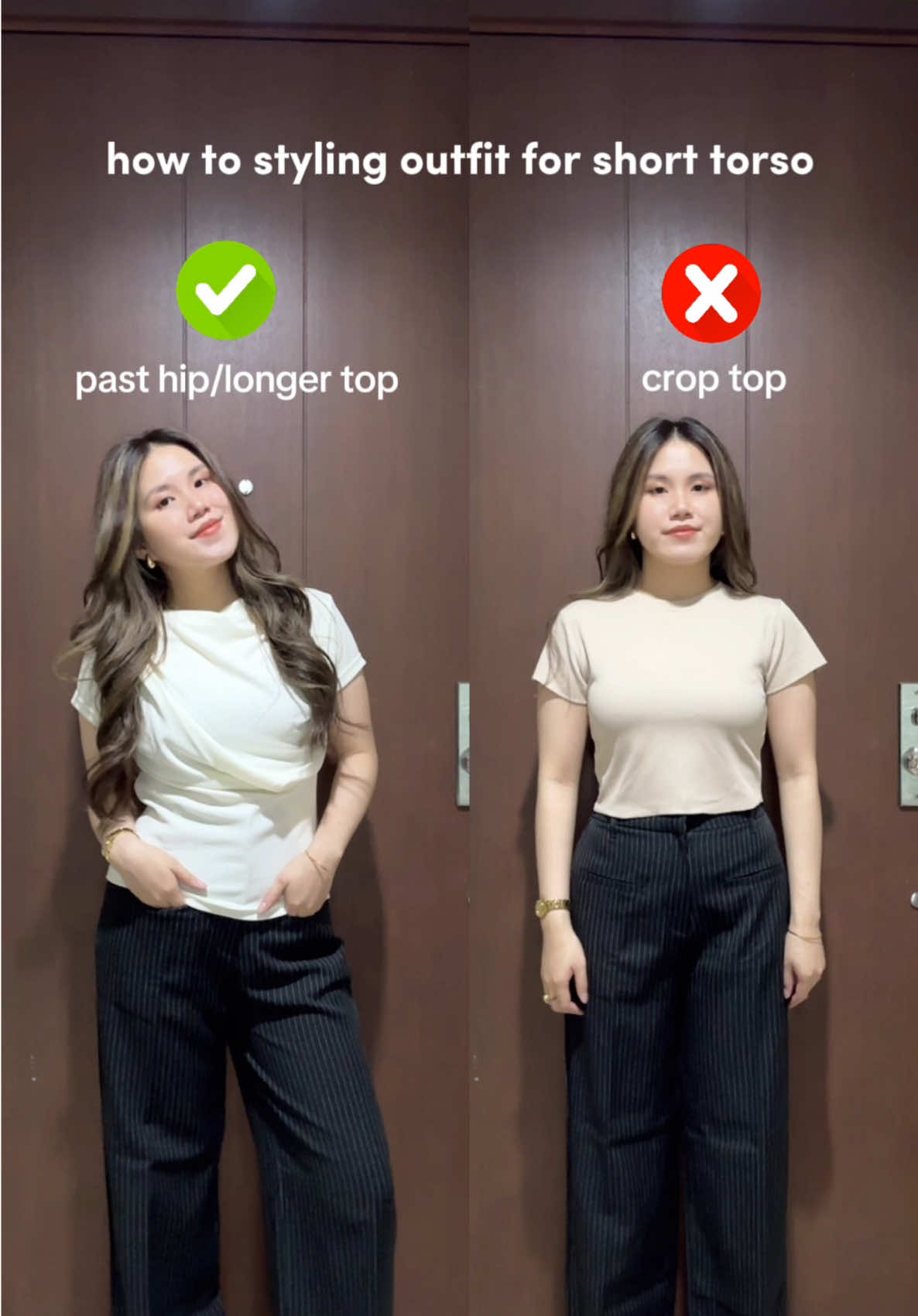 how to styling outfit for short torso #shorttorso #howtostyle #howtostyleoutfits #outfitideas #bodyshape 
