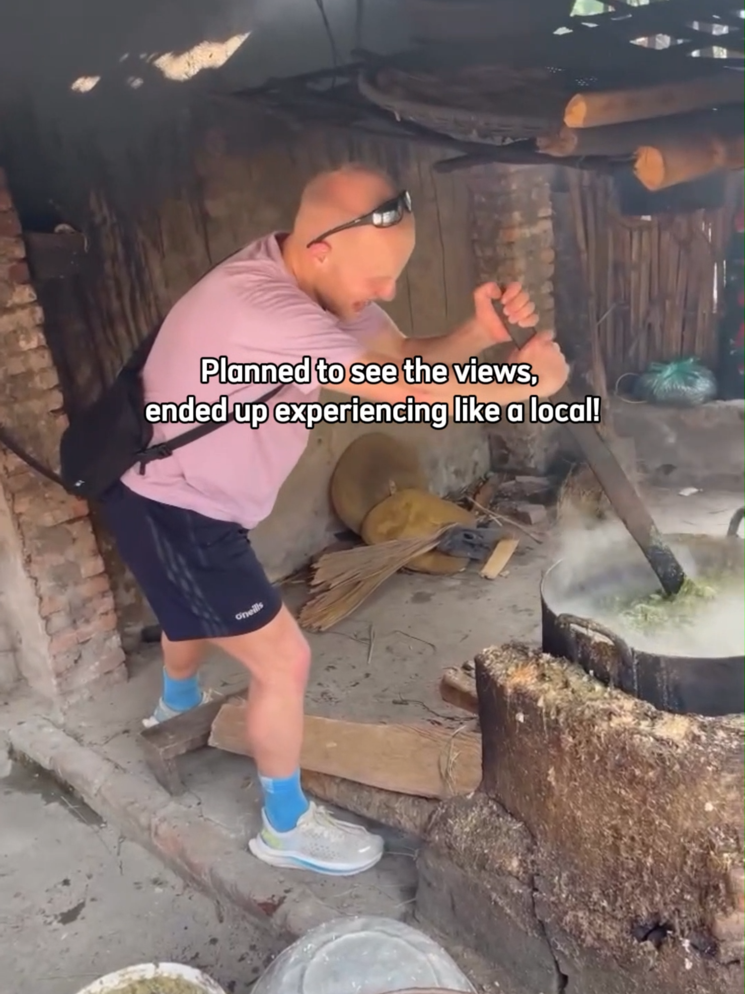 Do you know what he's doing here in Vietnam? 👉Join us to experience authentic local activities on your trip! #vietnamtrip#localexperience#vietmountaintravel #trending#mucangchai