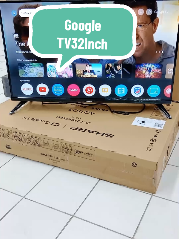 SHARP Google Tv 32Inch 2TC-32GH3000i #sharpgoogletv #sharpled #googletv #ledtv #satuharisatuvideo #viraltiktok #viralvideo 