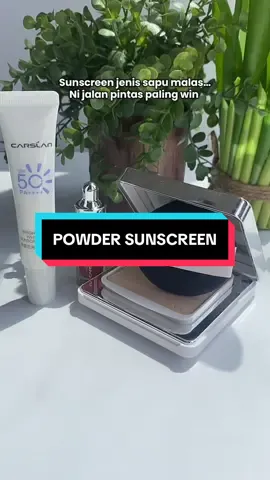 Nak topup sunscreen tanpa ganggu makeup? Guna ni je💁🏻‍♀️ #CARSLAN #carslan #carslanpowder #sunscreenpowder #presspowder #waterproof  #carslanmy 
