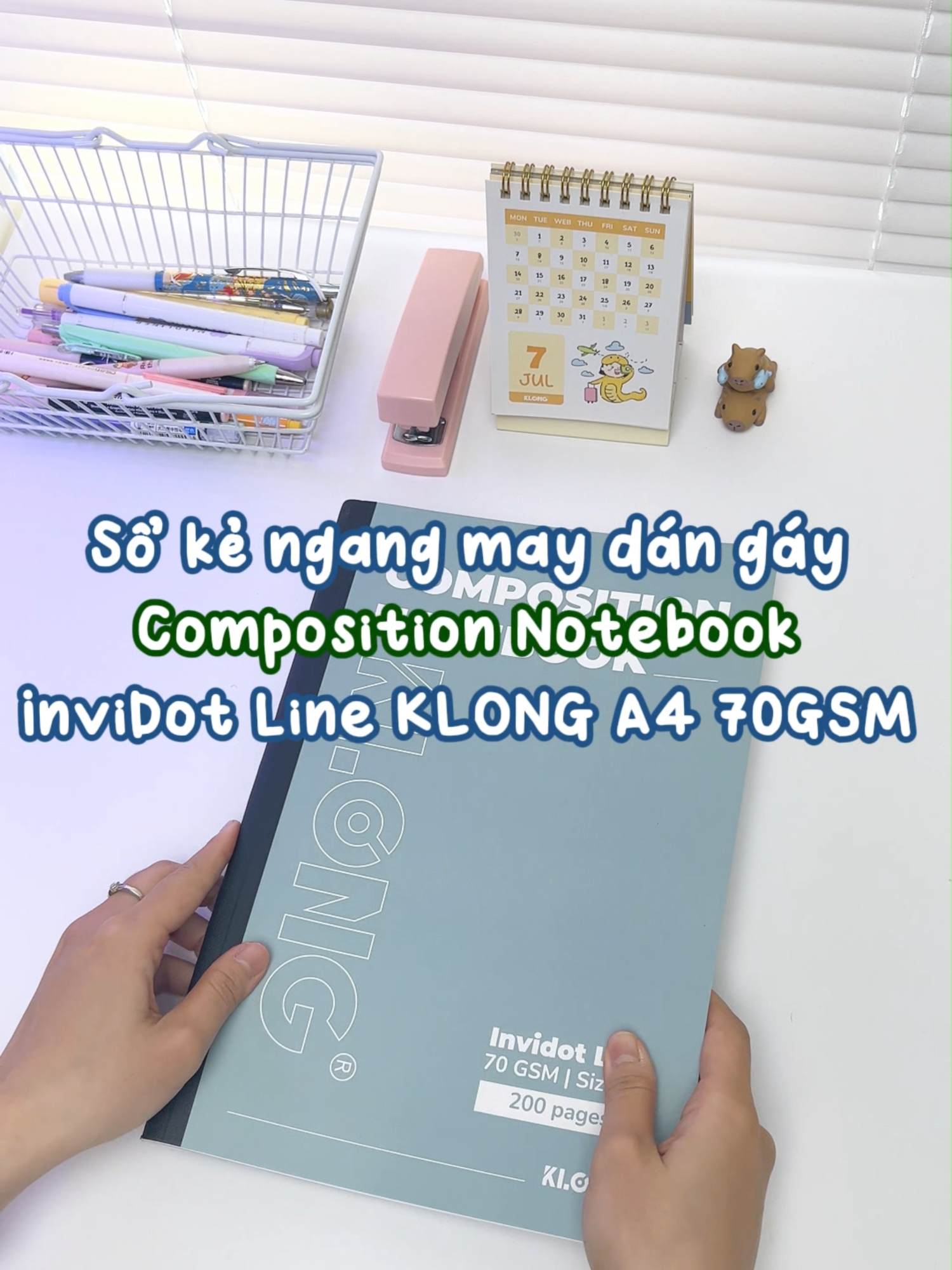 Sổ kẻ ngang may dán gáy Composition Notebook InviDot Line KLONG A4 70GSM #klong #study #studywithme #vohocsinh #student