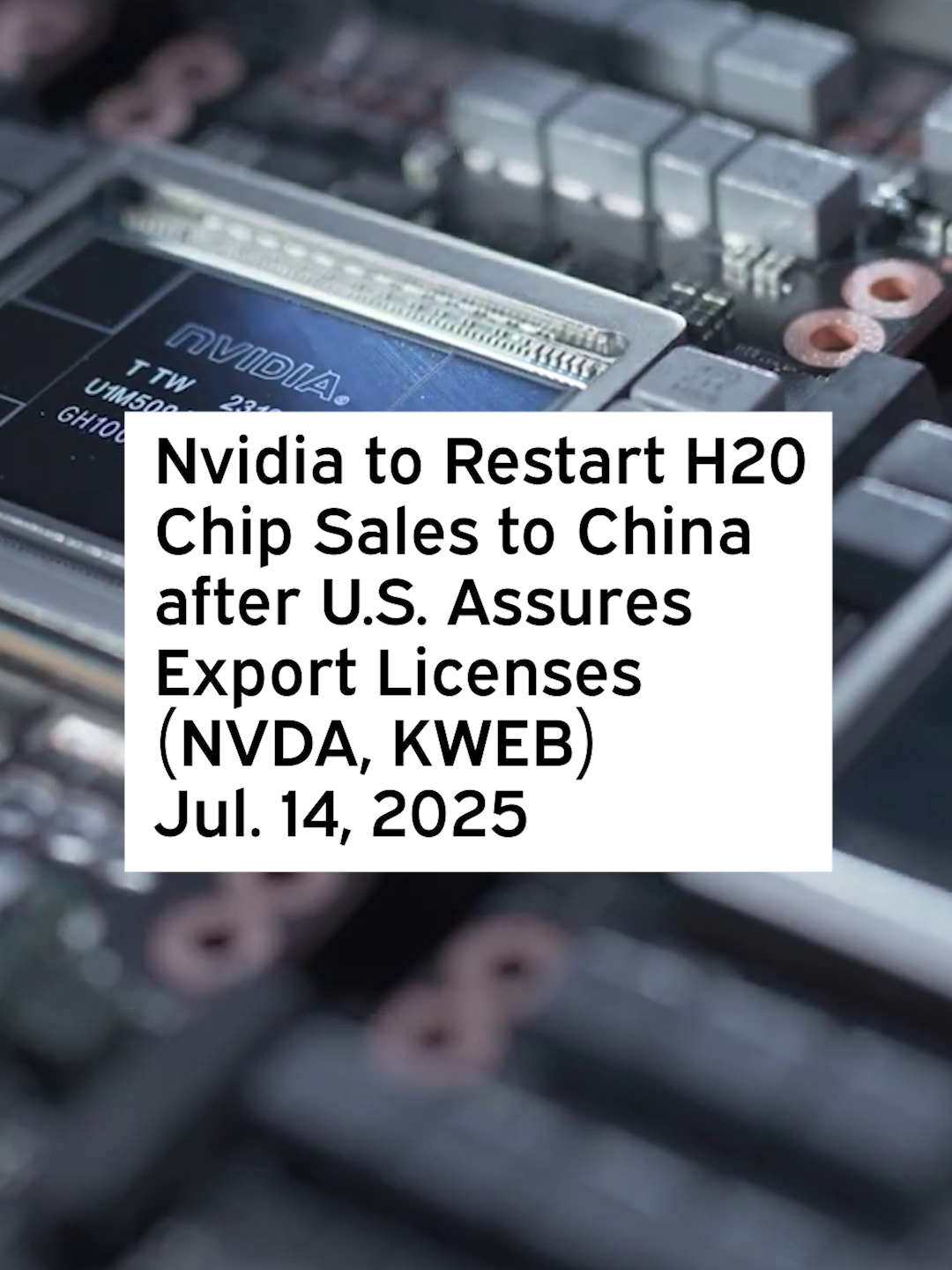 “The U.S. government has assured Nvidia that licenses will be granted, and Nvidia hopes to start deliveries soon,