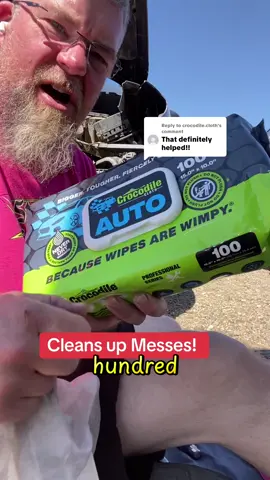 Replying to @crocodile.cloth Cleans stuff up nicely! #crocodile #crocodilecloth #autocloth #cleanup #wipes #handwipes #dealsforyoudays 